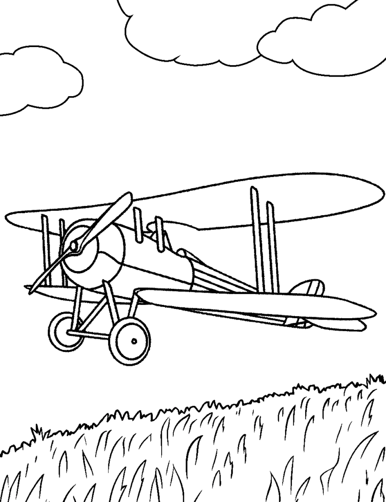 desenho de um avião para colorir