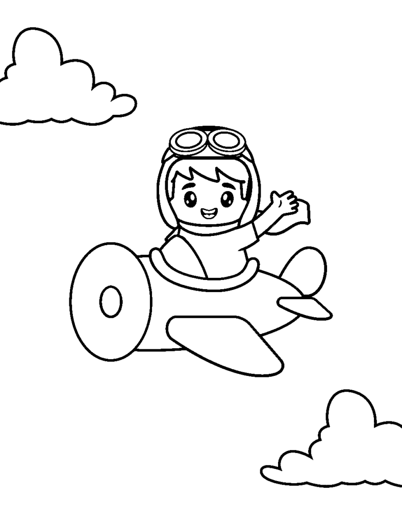 desenho de um avião para colorir