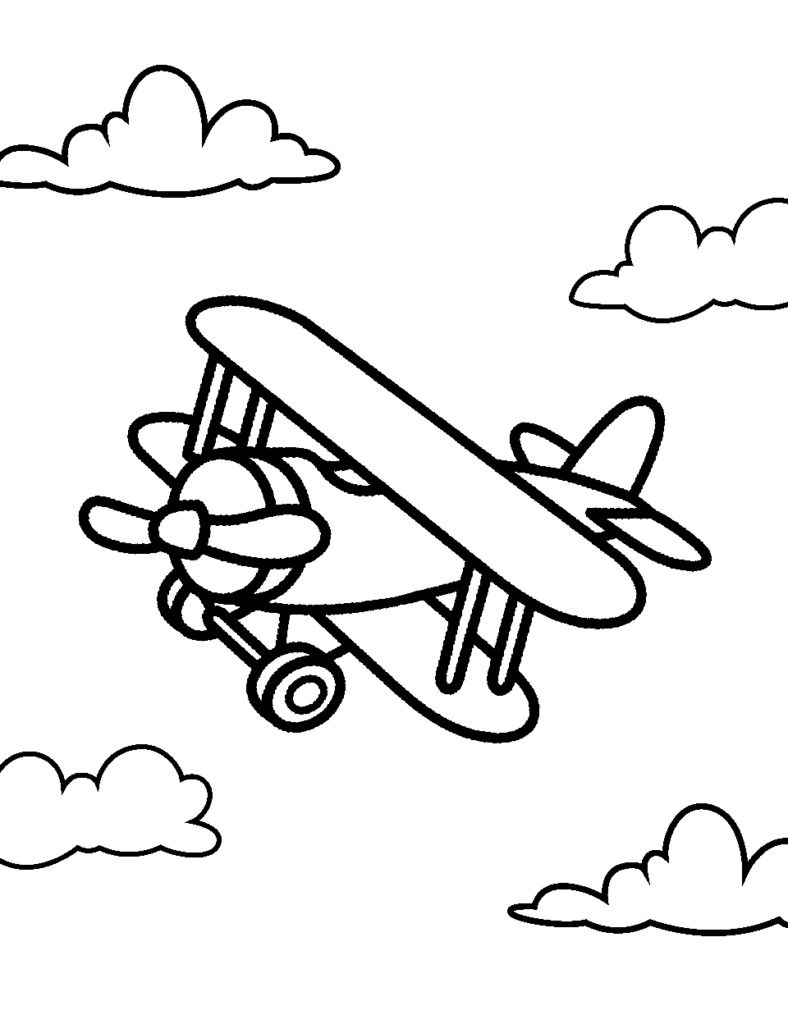 desenho de um avião para colorir