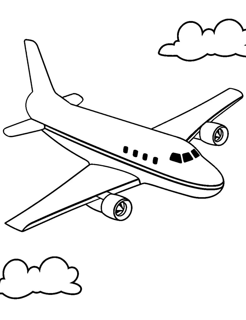 desenho de um avião para colorir