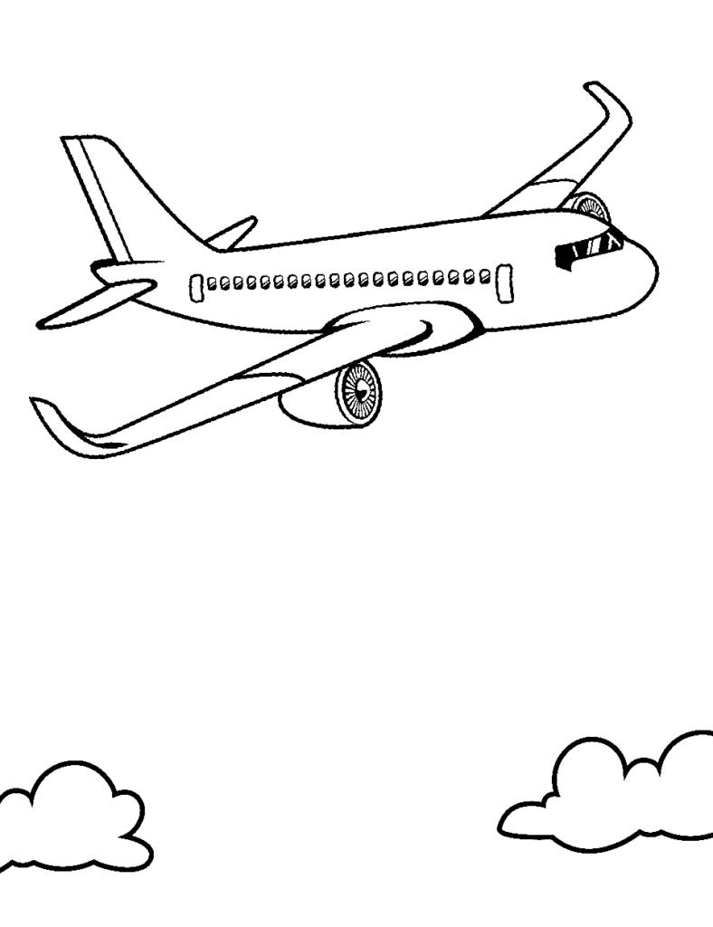 desenho de um avião para colorir