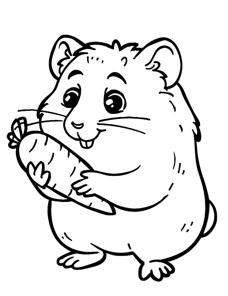 Desenho para colorir de hamster