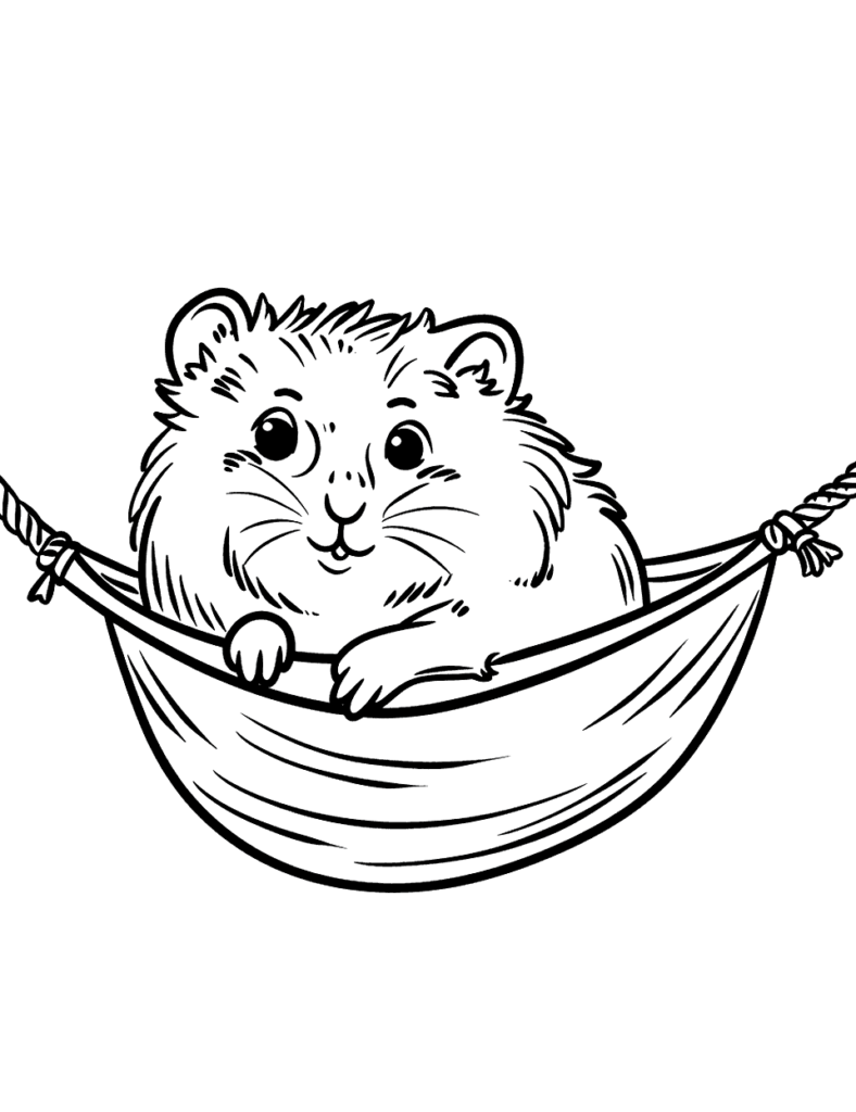 Desenho para colorir de hamster