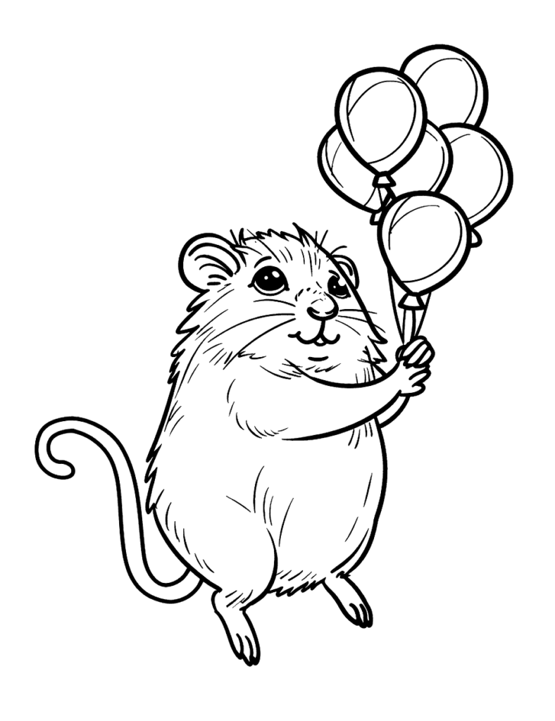 Desenho para colorir de hamster