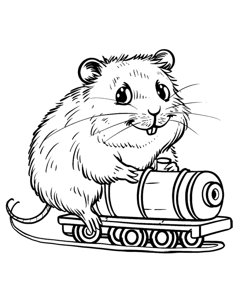 Desenho para colorir de hamster