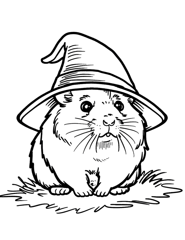 Desenho para colorir de hamster