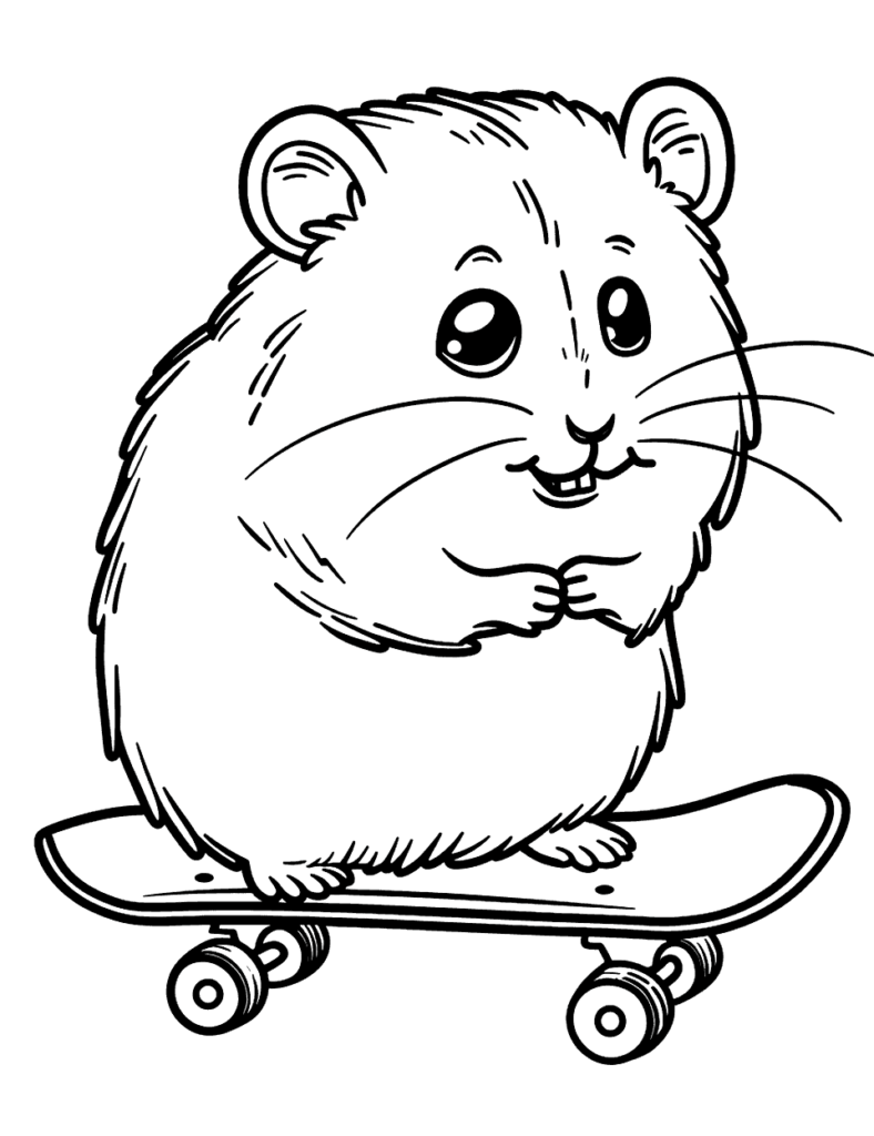 Desenho para colorir de hamster