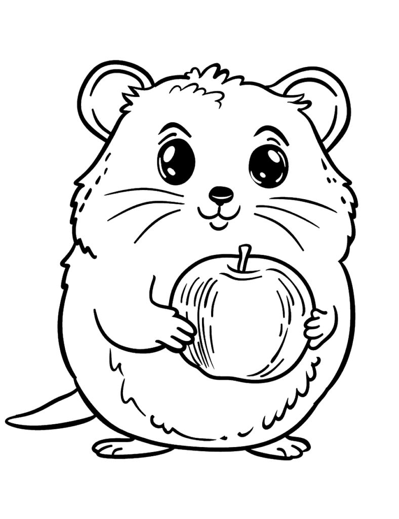 Desenho para colorir de hamster