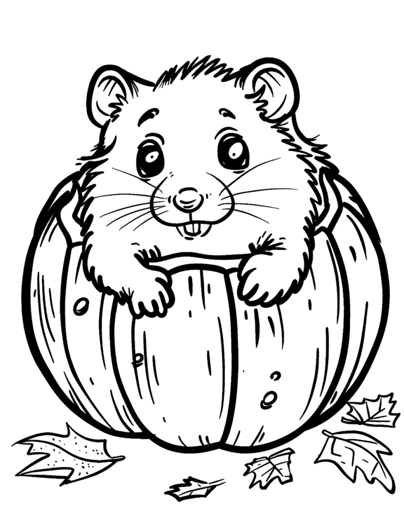 Desenho para colorir de hamster