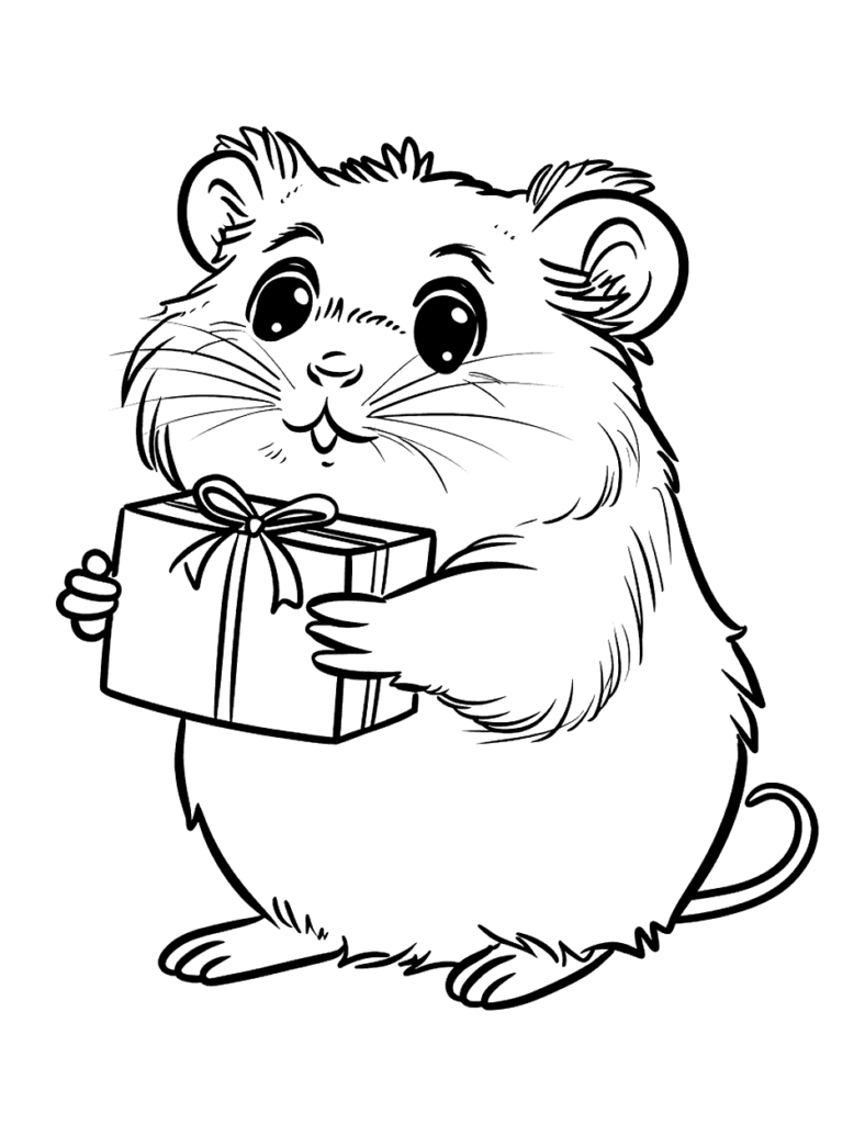 Desenho para colorir de hamster