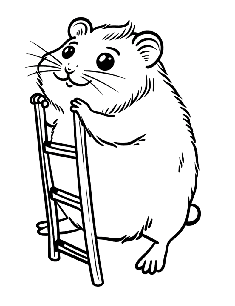 Desenho para colorir de hamster