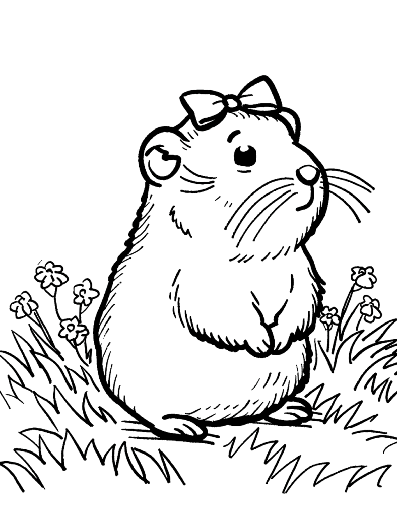 Desenho para colorir de hamster