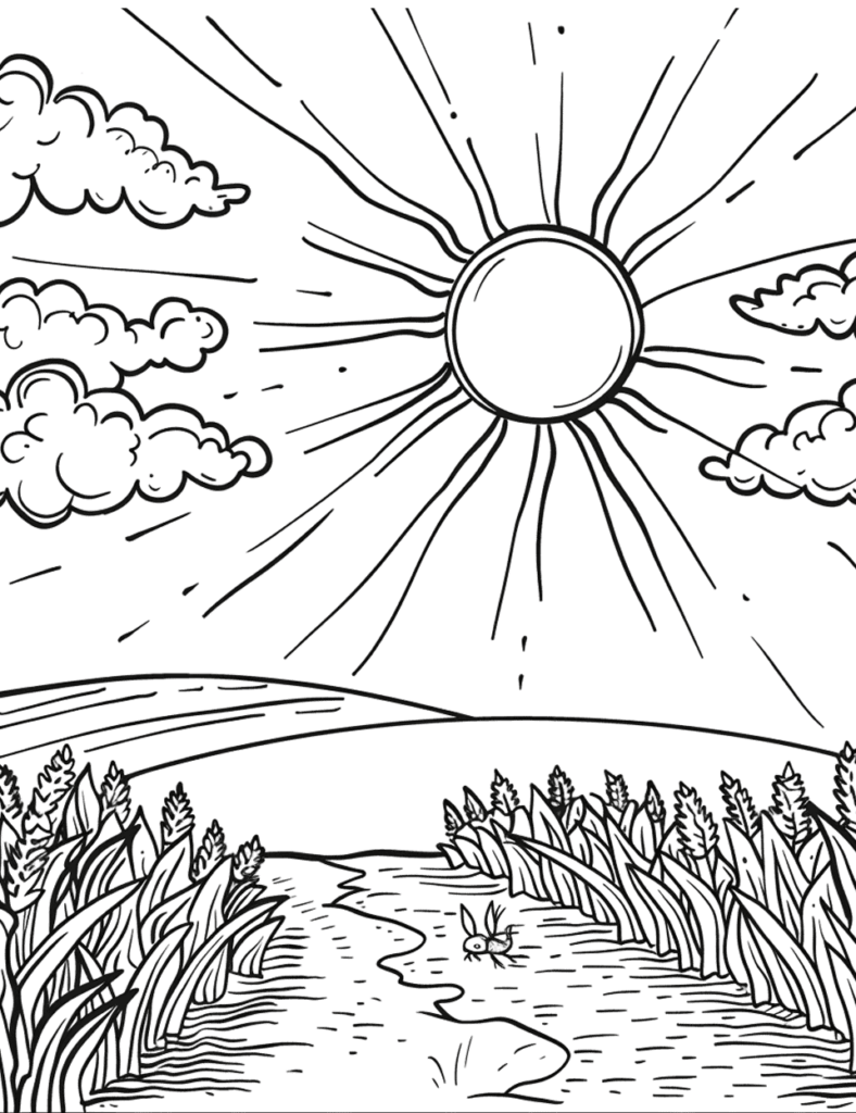 Desenhos para Colorir do Sol