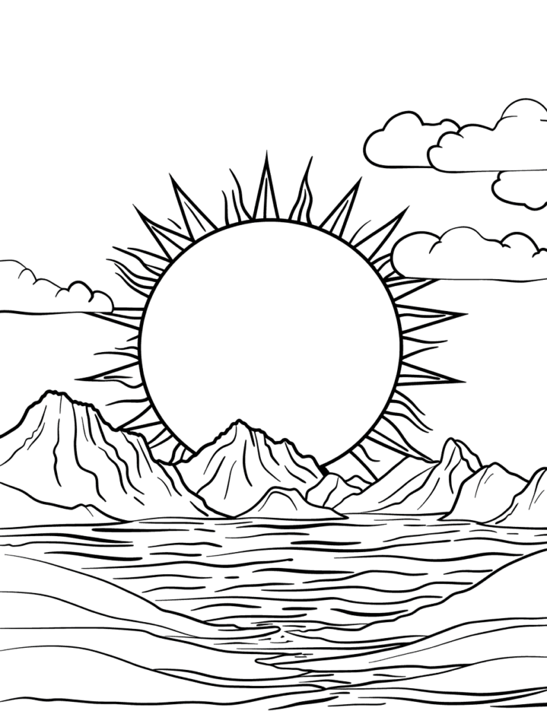 Desenhos para Colorir do Sol