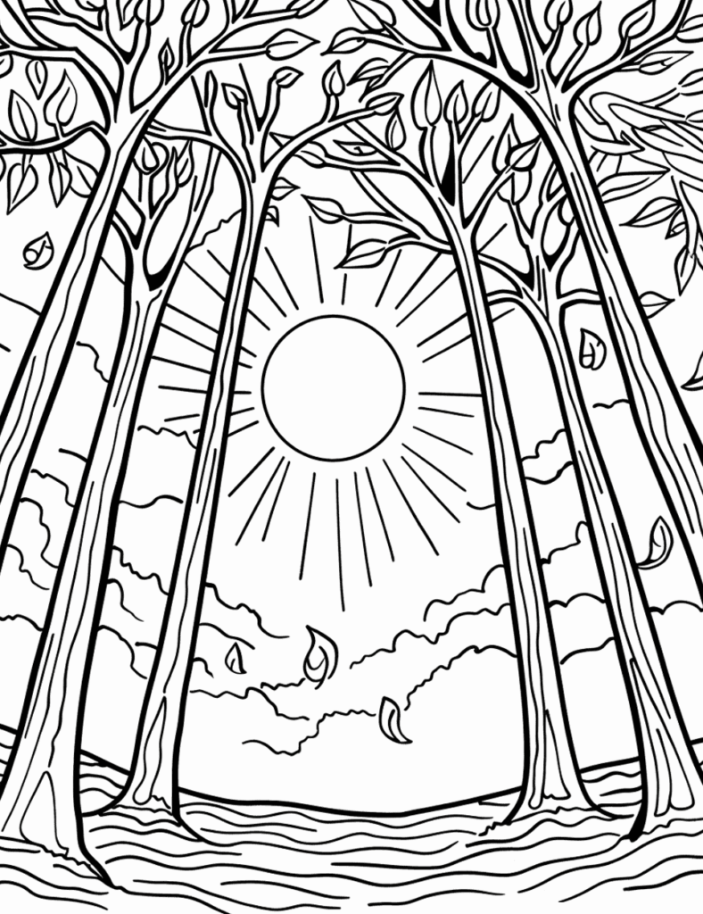 Desenhos para Colorir do Sol