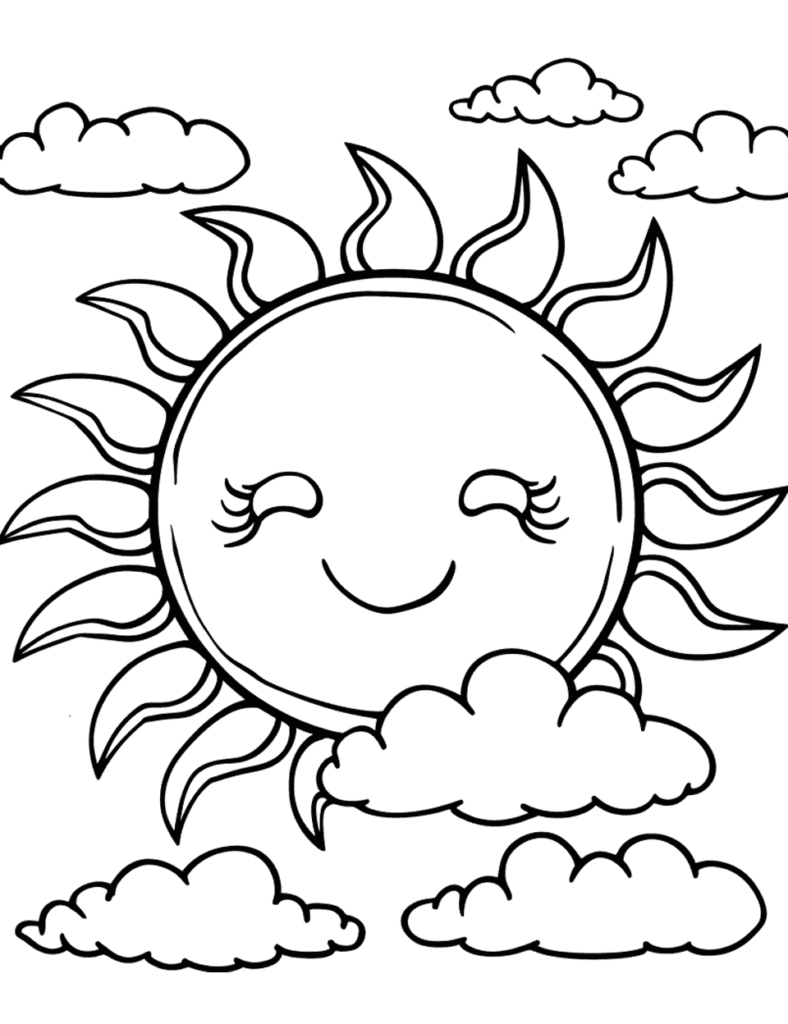 Desenhos para Colorir do Sol