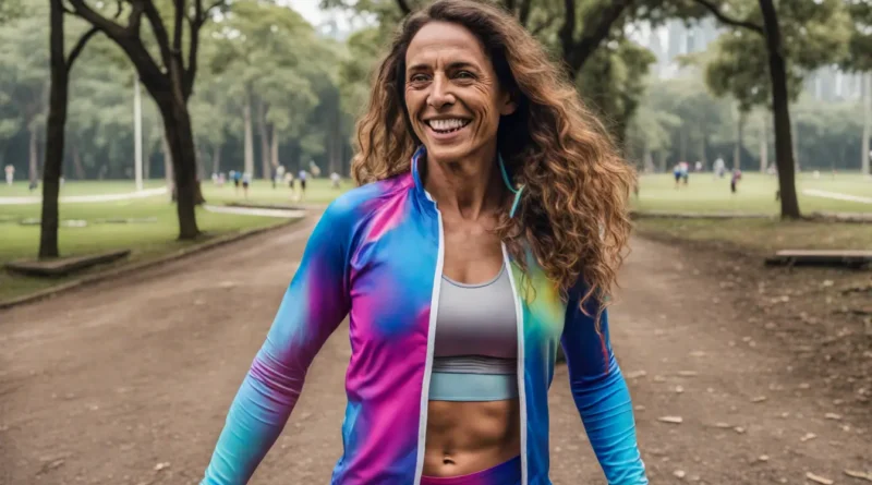 Mulher atlética correndo ao ar livre em parque, usando roupas de ginástica, ilustrando como a atividade física melhora a vida sexual feminina.