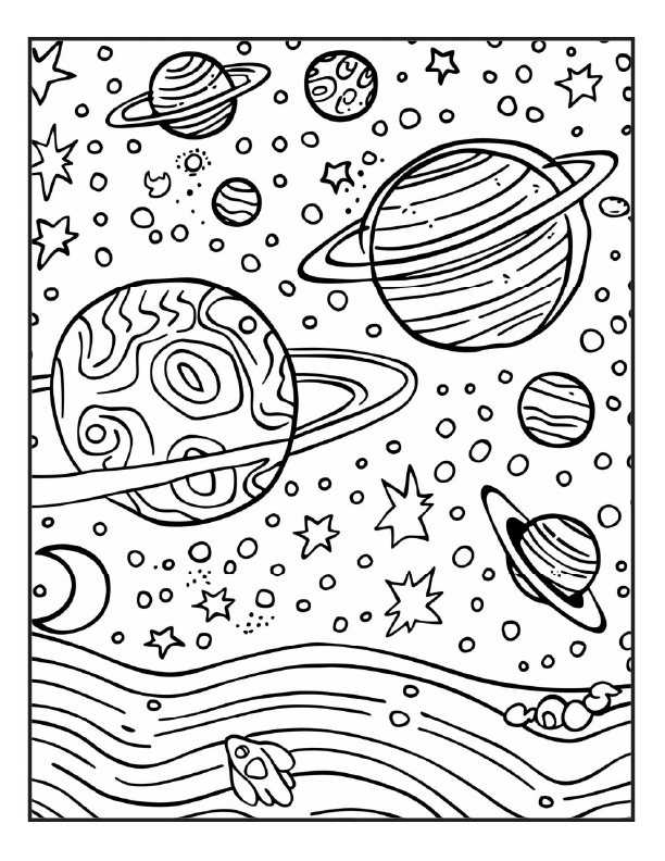 sistema solar desenho para colorir